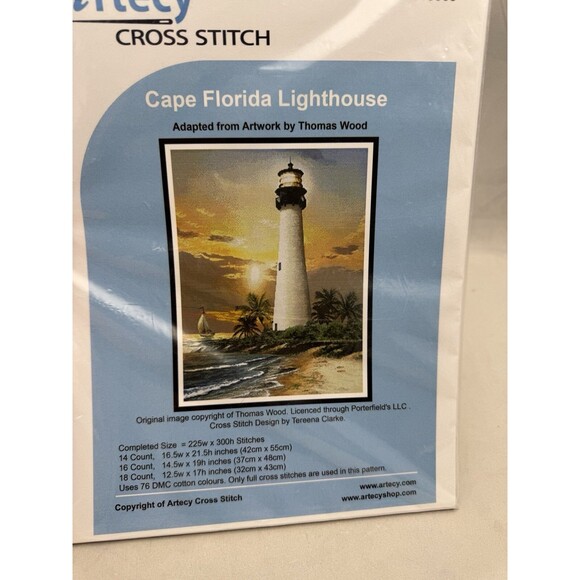 Artecy Counted Cross Stitch Pattern Cape Florida Lighthouse #13865 Thomas Wood - Picture 3 of 3